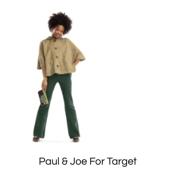 PAUL & JOE for TARGET TWEED, PLAID CAPE STYLE BUTTON FRONT PONCHO W HOOD, SZ S/M - Picture 10 of 17